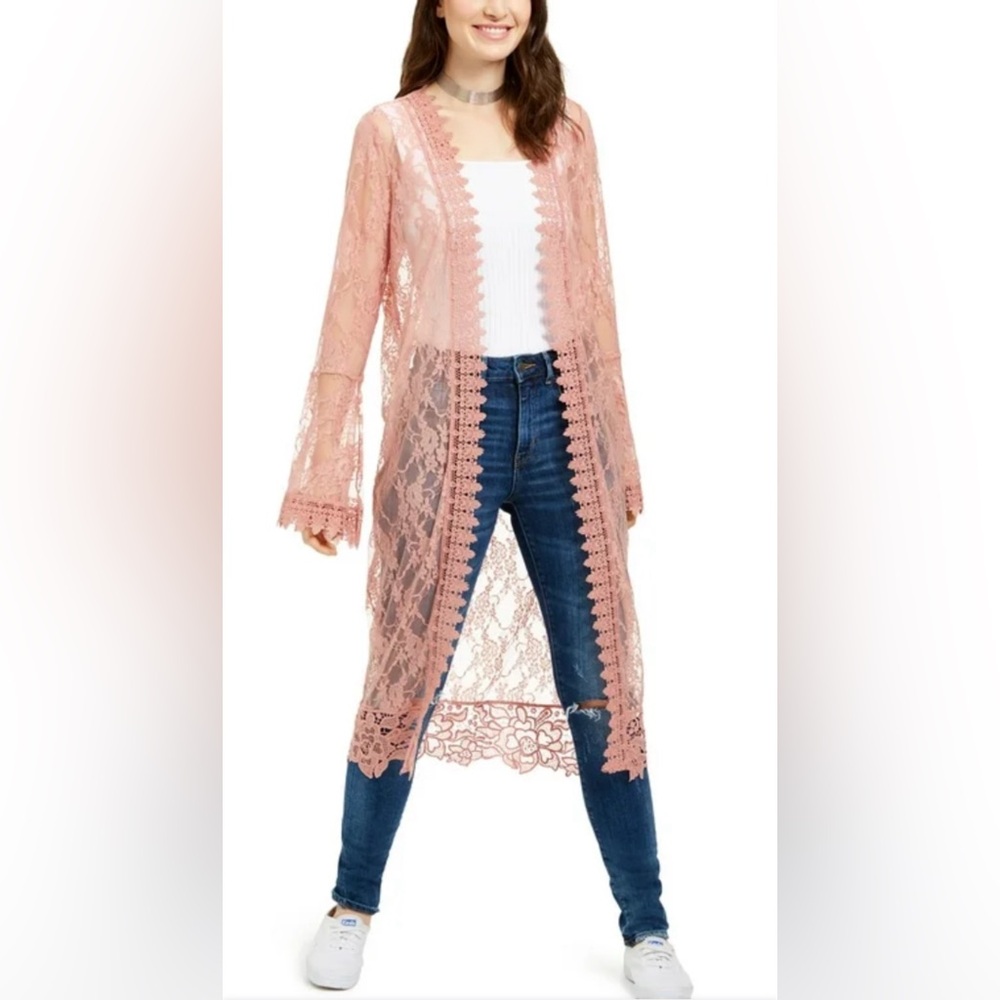 Polly & Esther Blush Lace Duster
